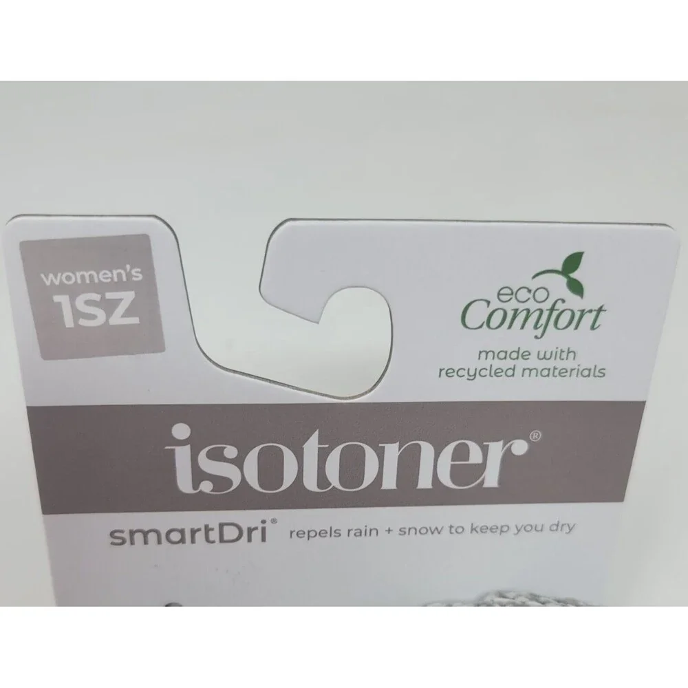 Isotoner Womens SmartDri Textured Knit Glove Heather Grey Ivory One Size NWT $48 - Picture 3 of 5